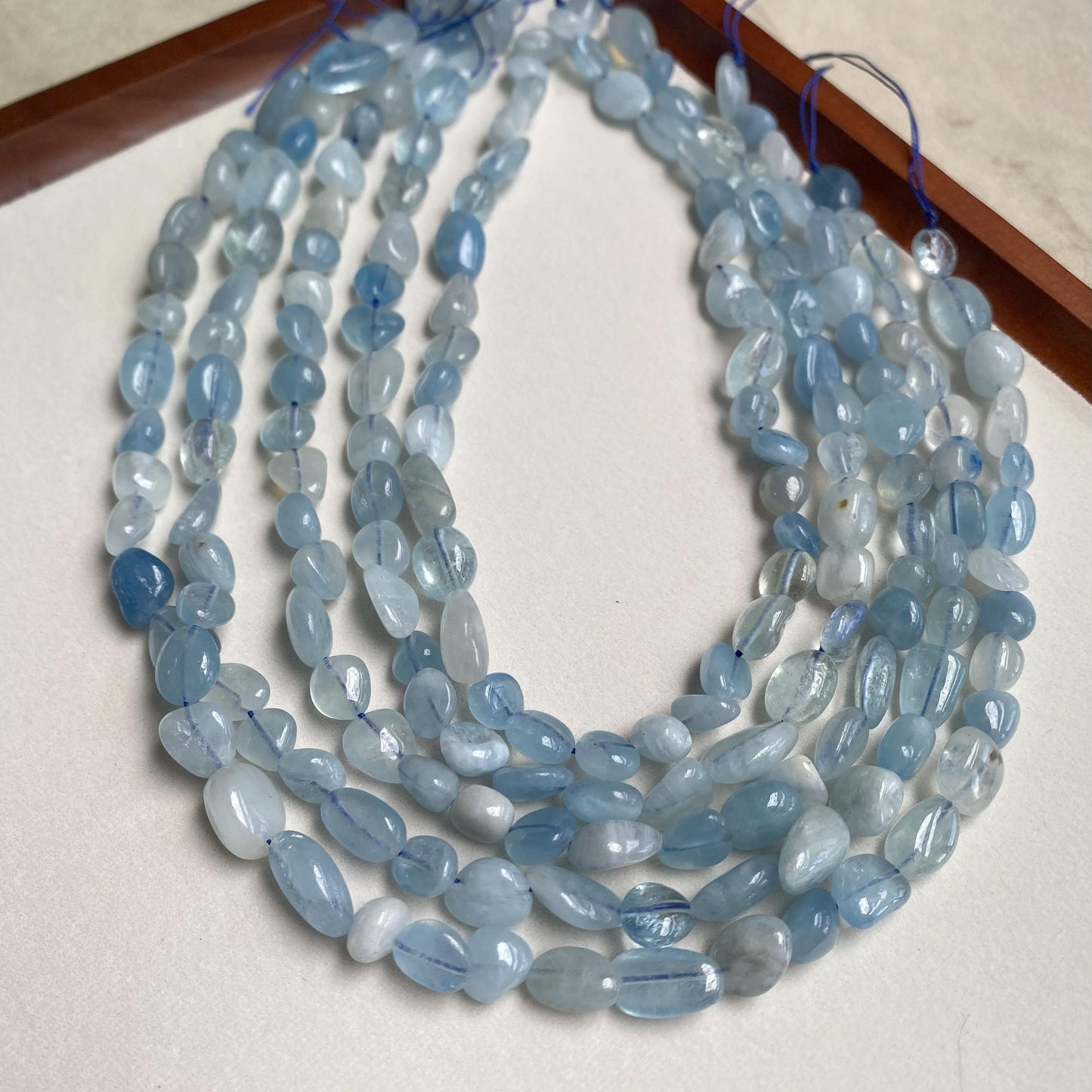 Natürliche Aquamarin Nugget Perlen, blaue Kristallsteine für Schmuckherstellung, Boho DIY Armband Halskette, große unregelmäßige Perlen