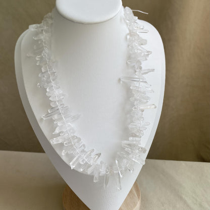 Natürliche Bergkristall Stäbchen Perlen für Schmuckherstellung, Boho DIY Heilstein Strang, klare Quarz Nuggets für Halskette Armband