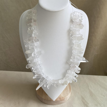 Natürliche Bergkristall Stäbchen Perlen für Schmuckherstellung, Boho DIY Heilstein Strang, klare Quarz Nuggets für Halskette Armband