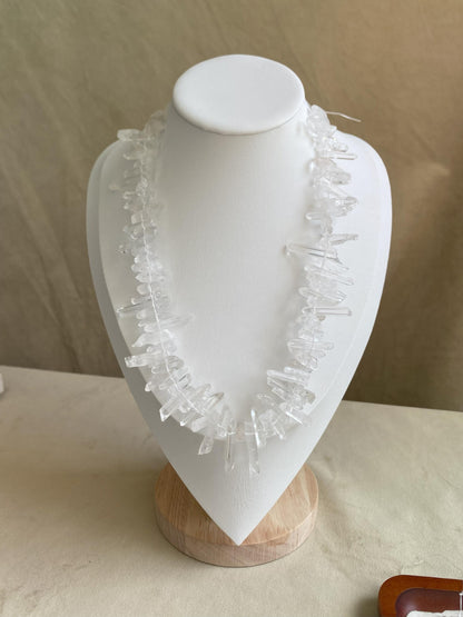 Natürliche Bergkristall Stäbchen Perlen für Schmuckherstellung, Boho DIY Heilstein Strang, klare Quarz Nuggets für Halskette Armband