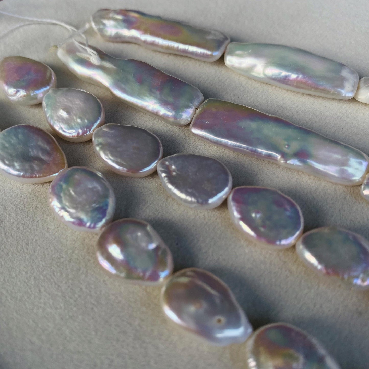 Natürliche Barockperlen Strang · Tropfenform & Rechteckform · 36 cm · 10–16 mm · Ungewöhnliche Perlen für Schmuckherstellung DIY Boho