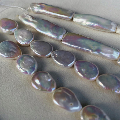 Natürliche Barockperlen Strang · Tropfenform & Rechteckform · 36 cm · 10–16 mm · Ungewöhnliche Perlen für Schmuckherstellung DIY Boho