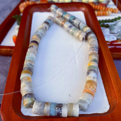 Naturstein Perlenstränge für DIY Schmuck · 7 Varianten Achat Jade Amazonit Jaspis Karneol · Handpolierte Edelsteinperlen 38cm