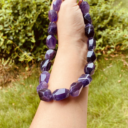 Uruguay Amethyst Nuggets Tiefviolett Große 16–20mm Unregelmäßiger Schliff Edelstein Perlen mit Loch für DIY Schmuck