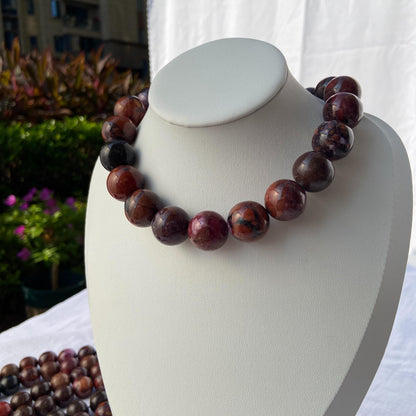 Natürliche Rote Jaspisperlen für Schmuckherstellung, Polierte Rundsteine, Boho Chakra Edelstein Strang für DIY Armbänder und Halsketten