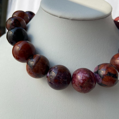 Natürliche Rote Jaspisperlen für Schmuckherstellung, Polierte Rundsteine, Boho Chakra Edelstein Strang für DIY Armbänder und Halsketten