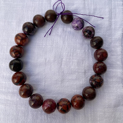 Natürliche Rote Jaspisperlen für Schmuckherstellung, Polierte Rundsteine, Boho Chakra Edelstein Strang für DIY Armbänder und Halsketten