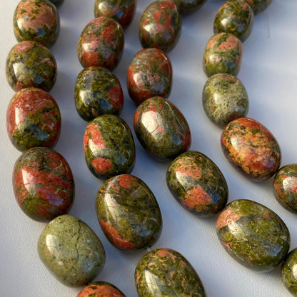 Natürliche indische Achat Edelsteinperlen für DIY Schmuck – Große polierte Nugget Ovalperlen in Erdtönen für Armband & Halskettenherstellung