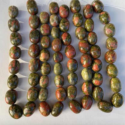 Natürliche indische Achat Edelsteinperlen für DIY Schmuck – Große polierte Nugget Ovalperlen in Erdtönen für Armband & Halskettenherstellung