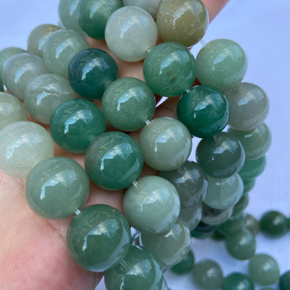 Grüne Aventurin Perlen für DIY Schmuckherstellung – Natürliche Heilsteine in rundem Schliff, poliert, für Armband & Mala Ketten Projekte