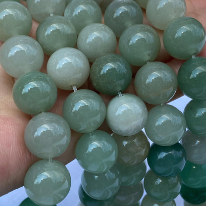 Grüne Aventurin Perlen für DIY Schmuckherstellung – Natürliche Heilsteine in rundem Schliff, poliert, für Armband & Mala Ketten Projekte