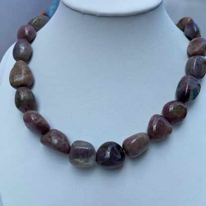 Natürliche Turmalin Nuggets für Schmuckherstellung – Mehrfarbige rohe Edelsteinperlen, Heilsteine, DIY Mala Kette, Freeform Beads 38cm