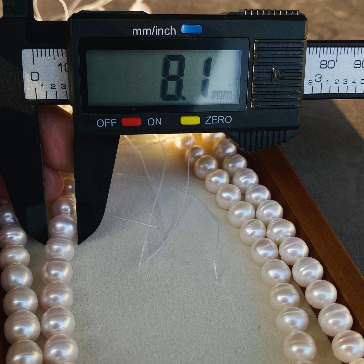 Natürliche Süßwasserperlen Strang｜Runde Perlen mit Taille Linie｜DIY Schmuckherstellung Halskette Armband Ohrringe Material