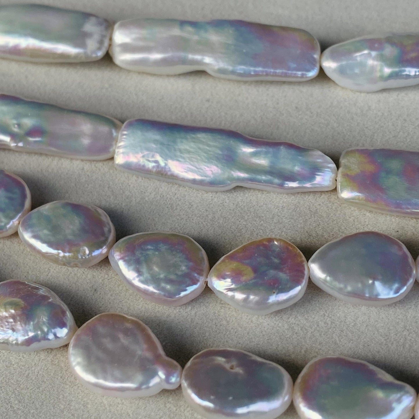 Natürliche Barockperlen Strang · Tropfenform & Rechteckform · 36 cm · 10–16 mm · Ungewöhnliche Perlen für Schmuckherstellung DIY Boho