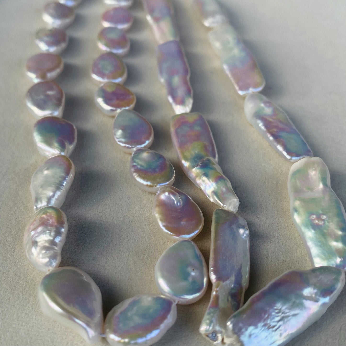 Natürliche Barockperlen Strang · Tropfenform & Rechteckform · 36 cm · 10–16 mm · Ungewöhnliche Perlen für Schmuckherstellung DIY Boho