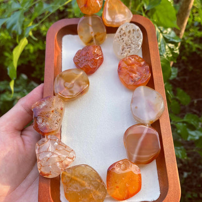 Natürliche Edelstein Perlen Stränge · Unikate für DIY Schmuck · Boho Rohstein, Jade, Achat, Chalcedon · Handpolierte Unregelmäßige Perlen