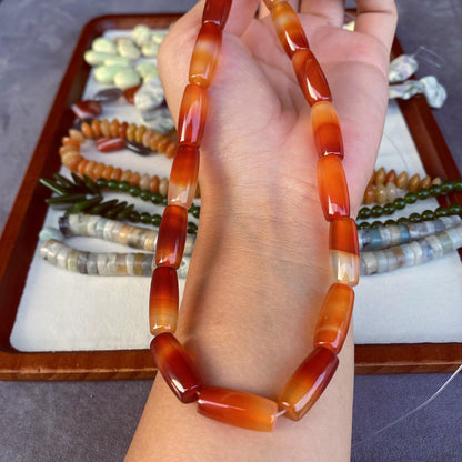 Naturstein Perlenstränge für DIY Schmuck · 7 Varianten Achat Jade Amazonit Jaspis Karneol · Handpolierte Edelsteinperlen 38cm