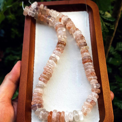 Strawberry Quartz Heishi Perlen · Naturstein Schmuckzubehör · Rosa Kristallperlen für DIY Halsketten Armbänder Ohrringe