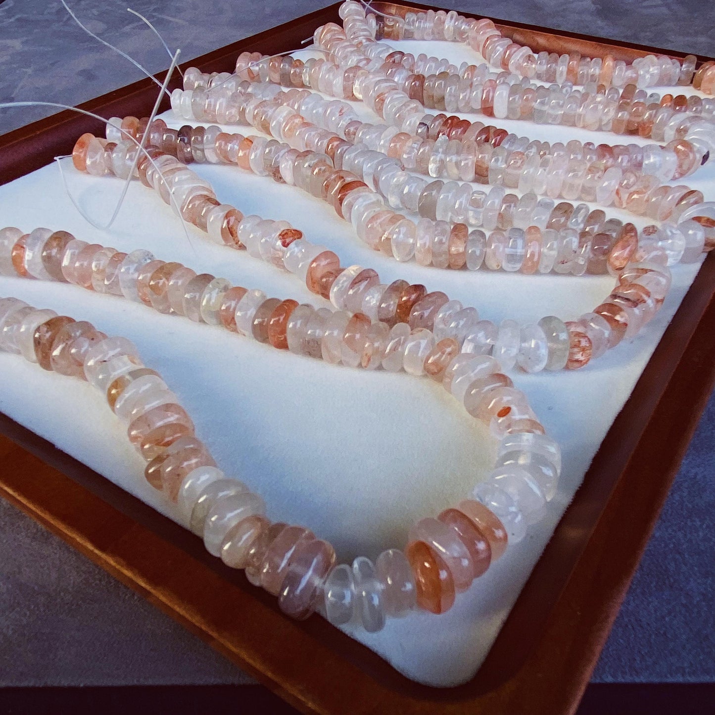 Strawberry Quartz Heishi Perlen · Naturstein Schmuckzubehör · Rosa Kristallperlen für DIY Halsketten Armbänder Ohrringe