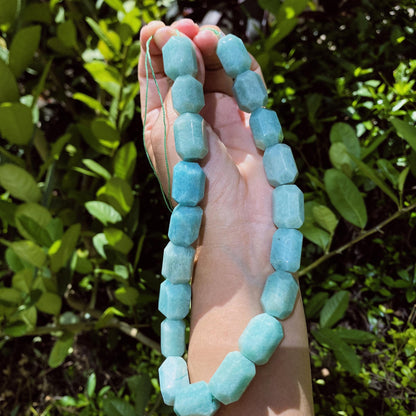 Natürliche Amazonit Nugget Perlen, türkisgrüne Edelstein Strang für Schmuckherstellung, Boho DIY Bastelperlen, Heilstein Armband Kette