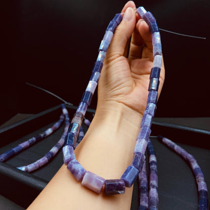Natürliche brasilianische violette Jadeperlen für Schmuckherstellung Boho DIY Armband Halskette Energie Heilstein Bastelperlen