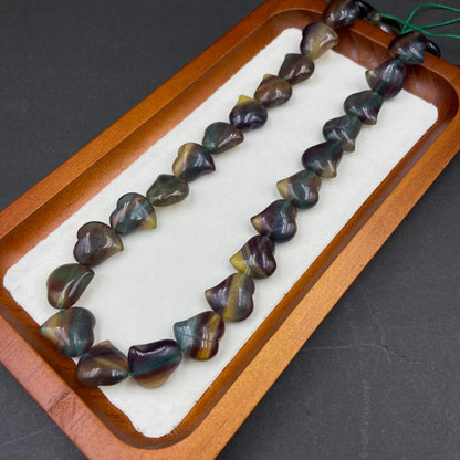 Regenbogenfarbene Naturstein Herzperlen für Boho Schmuck DIY Heilstein Armband Spiritueller Kristall Energieperlen aus Russland