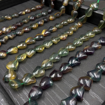 Regenbogenfarbene Naturstein Herzperlen für Boho Schmuck DIY Heilstein Armband Spiritueller Kristall Energieperlen aus Russland