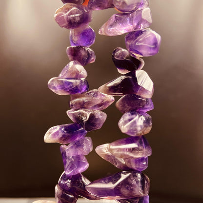 Natürliche Amethyst Rohstein Perlen für Boho Schmuckherstellung DIY Armband Halskette Heilstein Kristall Energie Bastelperlen lila