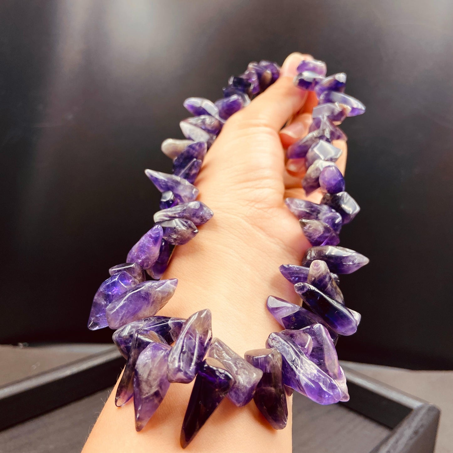 Natürliche Amethyst Rohstein Perlen für Boho Schmuckherstellung DIY Armband Halskette Heilstein Kristall Energie Bastelperlen lila