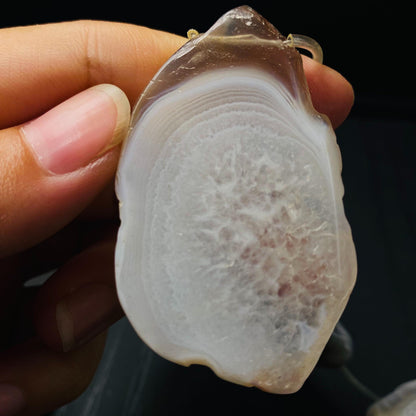 Natürliche Achat Scheiben mit Bohrung für Schmuckherstellung, Boho DIY Edelstein Anhänger, Heilstein Bastelperlen für Kette oder Ohrringe