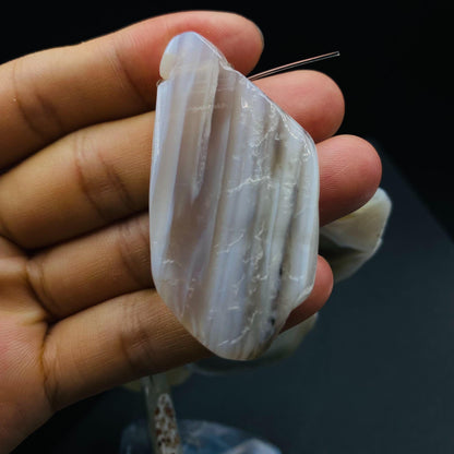 Natürliche Achat Scheiben mit Bohrung für Schmuckherstellung, Boho DIY Edelstein Anhänger, Heilstein Bastelperlen für Kette oder Ohrringe