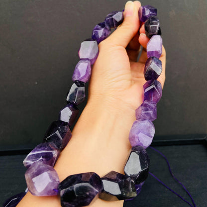 Uruguay Amethyst Nuggets Tiefviolett Große 16–20mm Unregelmäßiger Schliff Edelstein Perlen mit Loch für DIY Schmuck