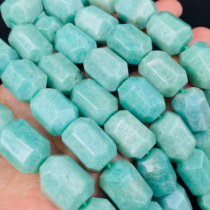 Natürliche Amazonit Nugget Perlen, türkisgrüne Edelstein Strang für Schmuckherstellung, Boho DIY Bastelperlen, Heilstein Armband Kette