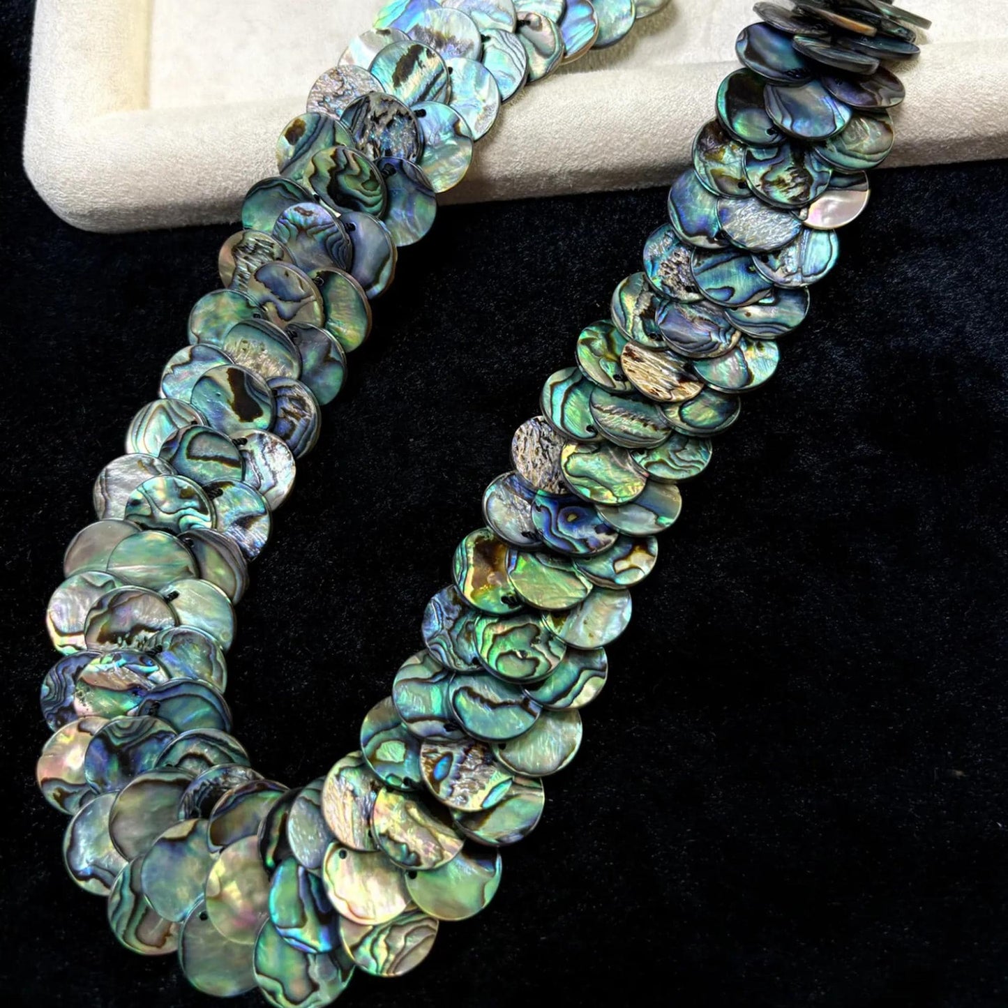 Boho DIY Abalone Muschel Perlen für Schmuckherstellung, natürliche Regenbogenfarben, Bastelperlen Meeresstil, handgemachte Schmuckidee