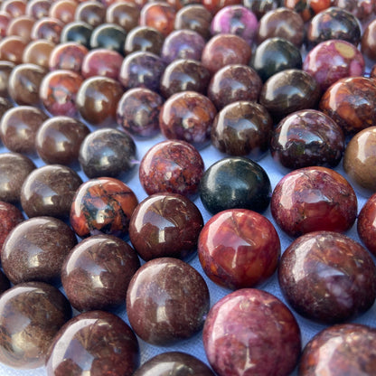 Natürliche Rote Jaspisperlen für Schmuckherstellung, Polierte Rundsteine, Boho Chakra Edelstein Strang für DIY Armbänder und Halsketten