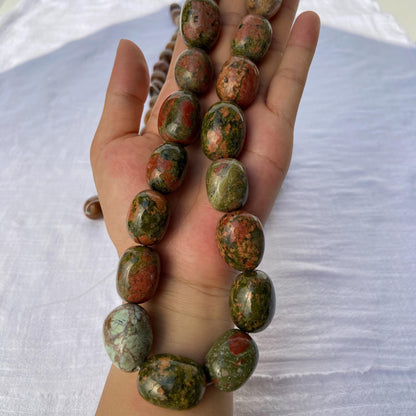 Natürliche indische Achat Edelsteinperlen für DIY Schmuck – Große polierte Nugget Ovalperlen in Erdtönen für Armband & Halskettenherstellung