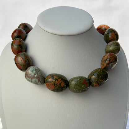 Natürliche indische Achat Edelsteinperlen für DIY Schmuck – Große polierte Nugget Ovalperlen in Erdtönen für Armband & Halskettenherstellung