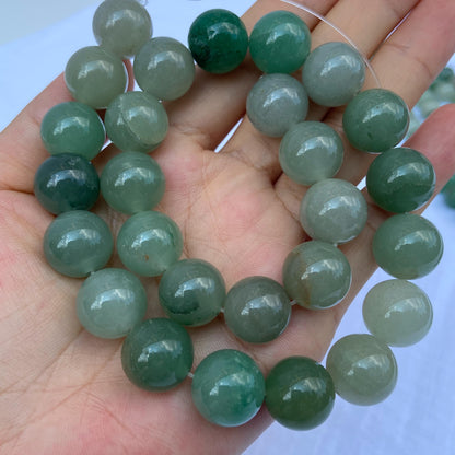Grüne Aventurin Perlen für DIY Schmuckherstellung – Natürliche Heilsteine in rundem Schliff, poliert, für Armband & Mala Ketten Projekte