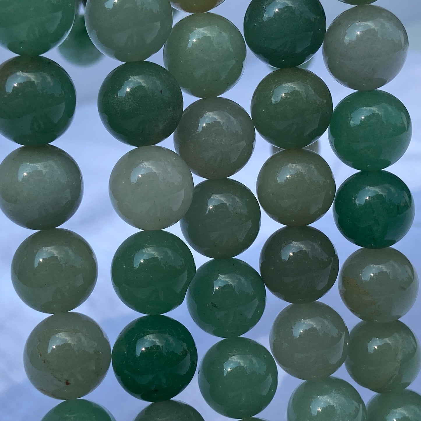 Grüne Aventurin Perlen für DIY Schmuckherstellung – Natürliche Heilsteine in rundem Schliff, poliert, für Armband & Mala Ketten Projekte