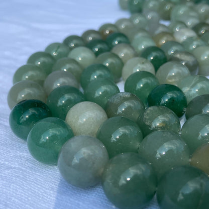 Grüne Aventurin Perlen für DIY Schmuckherstellung – Natürliche Heilsteine in rundem Schliff, poliert, für Armband & Mala Ketten Projekte