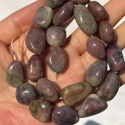 Natürliche Turmalin Nuggets für Schmuckherstellung – Mehrfarbige rohe Edelsteinperlen, Heilsteine, DIY Mala Kette, Freeform Beads 38cm