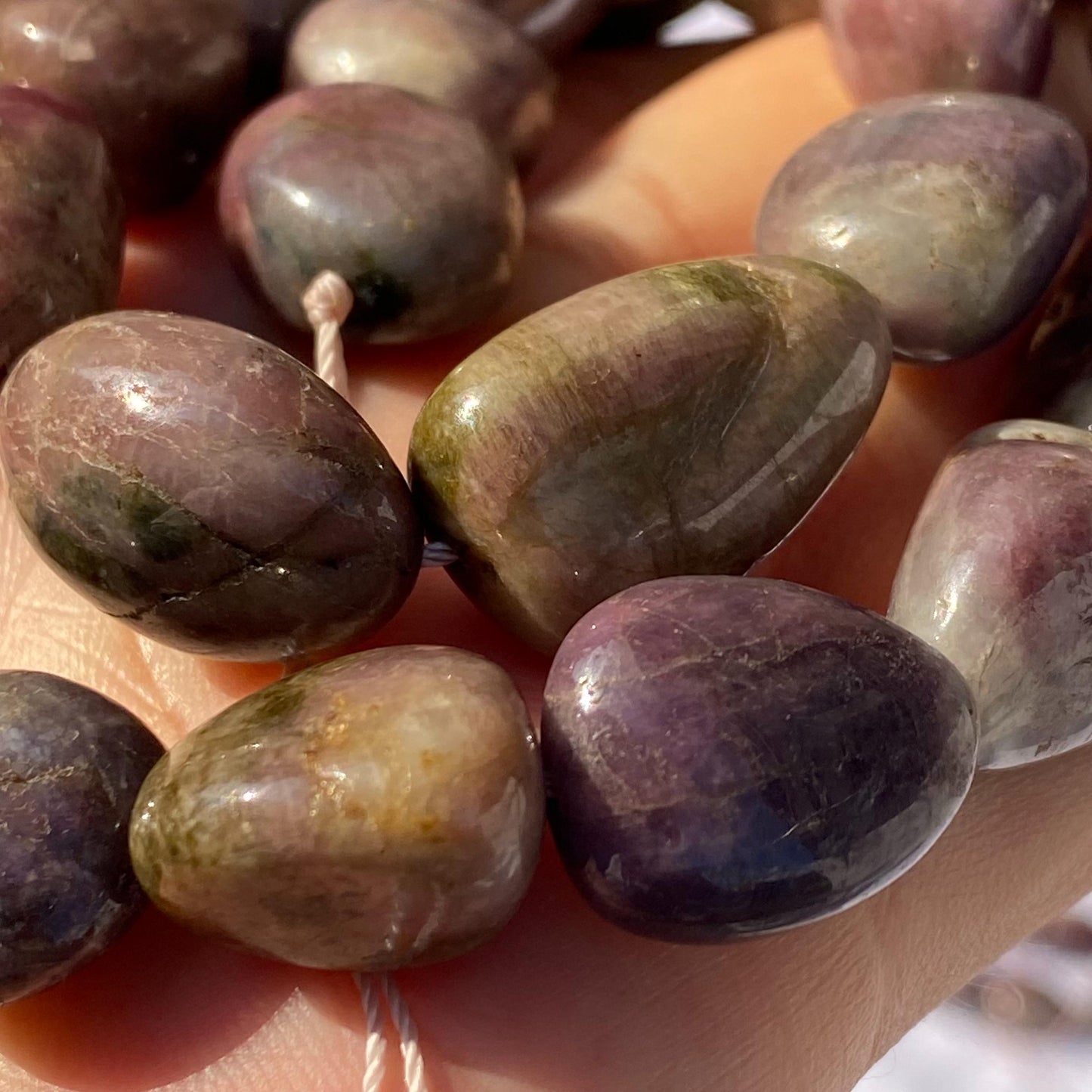 Natürliche Turmalin Nuggets für Schmuckherstellung – Mehrfarbige rohe Edelsteinperlen, Heilsteine, DIY Mala Kette, Freeform Beads 38cm