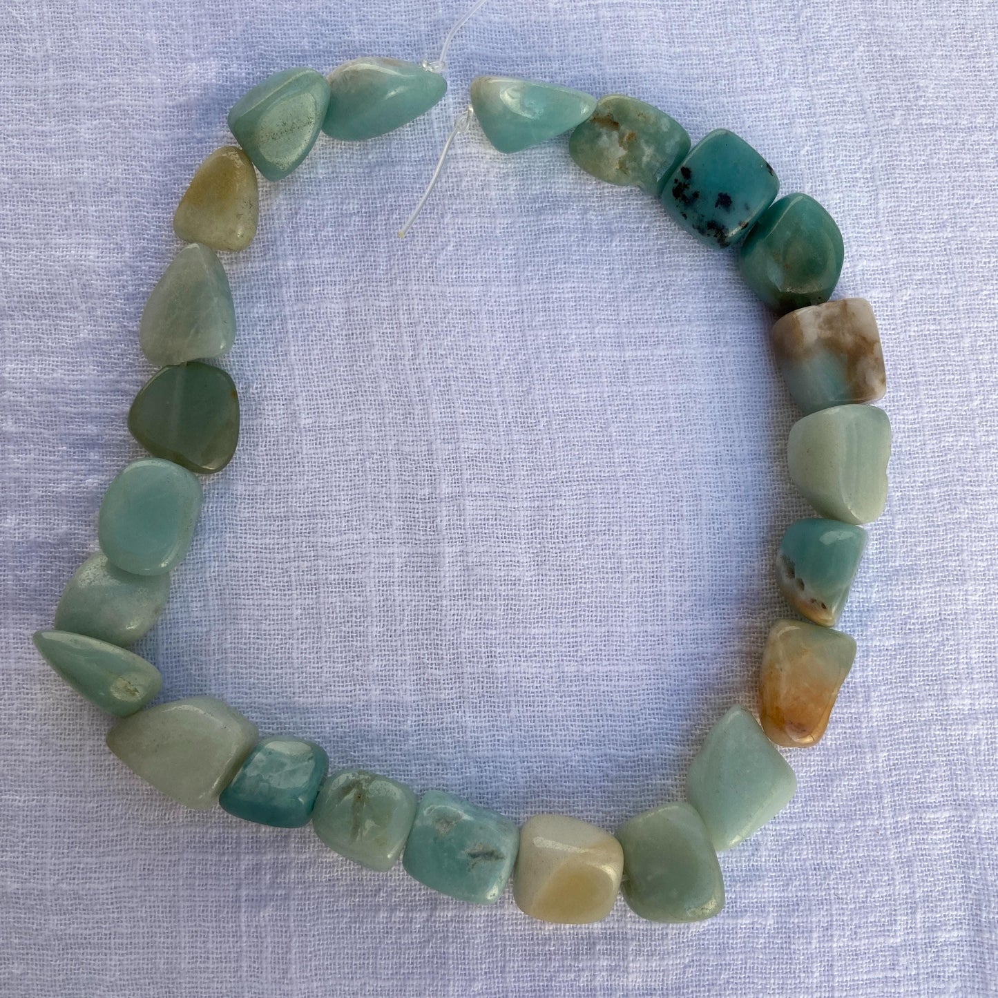 Chunky Amazonit Nugget Perlen in sanftem Türkisgrün für DIY Schmuckherstellung, natürliche Edelsteinperlen im Boho Stil, ca. 38cm Strang