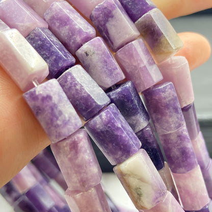 Natürliche brasilianische violette Jadeperlen für Schmuckherstellung Boho DIY Armband Halskette Energie Heilstein Bastelperlen