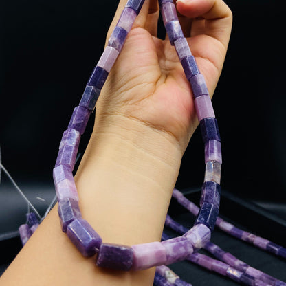 Natürliche brasilianische violette Jadeperlen für Schmuckherstellung Boho DIY Armband Halskette Energie Heilstein Bastelperlen