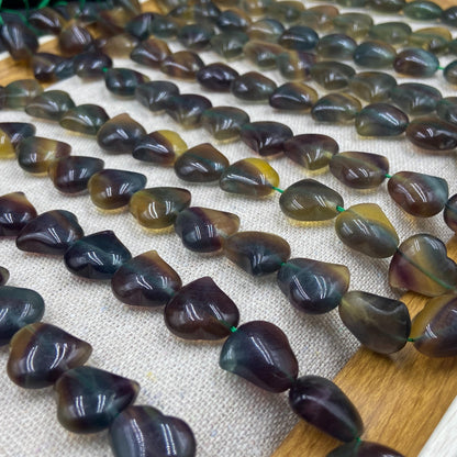 Regenbogenfarbene Naturstein Herzperlen für Boho Schmuck DIY Heilstein Armband Spiritueller Kristall Energieperlen aus Russland