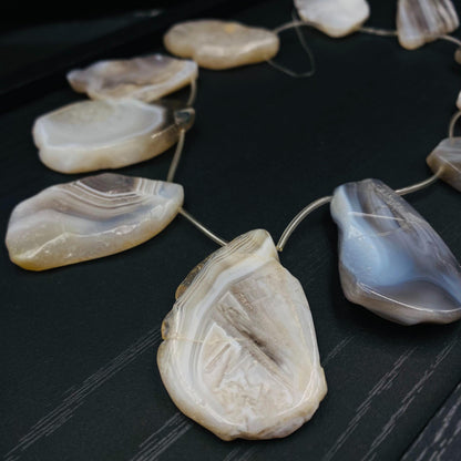 Natürliche Achat Scheiben mit Bohrung für Schmuckherstellung, Boho DIY Edelstein Anhänger, Heilstein Bastelperlen für Kette oder Ohrringe