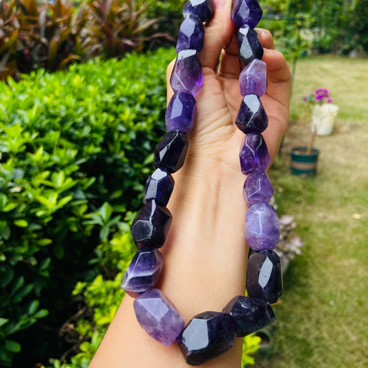 Uruguay Amethyst Nuggets Tiefviolett Große 16–20mm Unregelmäßiger Schliff Edelstein Perlen mit Loch für DIY Schmuck