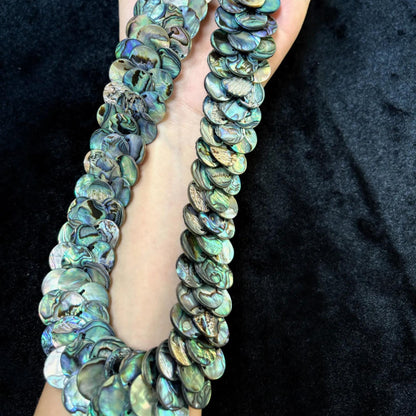 Boho DIY Abalone Muschel Perlen für Schmuckherstellung, natürliche Regenbogenfarben, Bastelperlen Meeresstil, handgemachte Schmuckidee