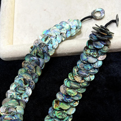 Boho DIY Abalone Muschel Perlen für Schmuckherstellung, natürliche Regenbogenfarben, Bastelperlen Meeresstil, handgemachte Schmuckidee